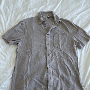 COS Gray Casual Button Down Shirt Short Sleeve